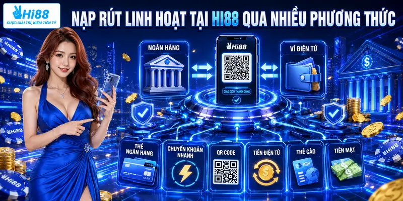 Nạp rút linh hoạt tại Hi88 qua nhiều phương thức